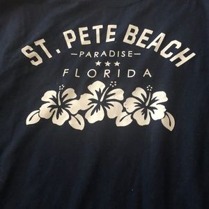 NWOT St. Pete Beach navy long sleeve floral tee